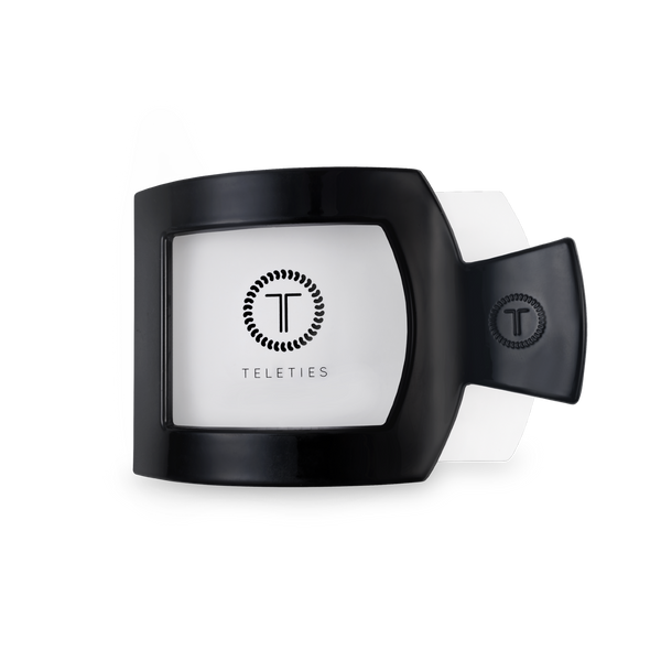 TELETIES - Square Flat Hair Clip | Med. | Jet Black