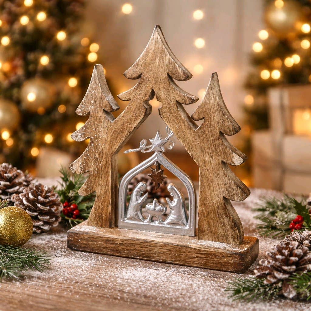 Wholesale Home Decor - Nativity In Trees 8.1x6.3in