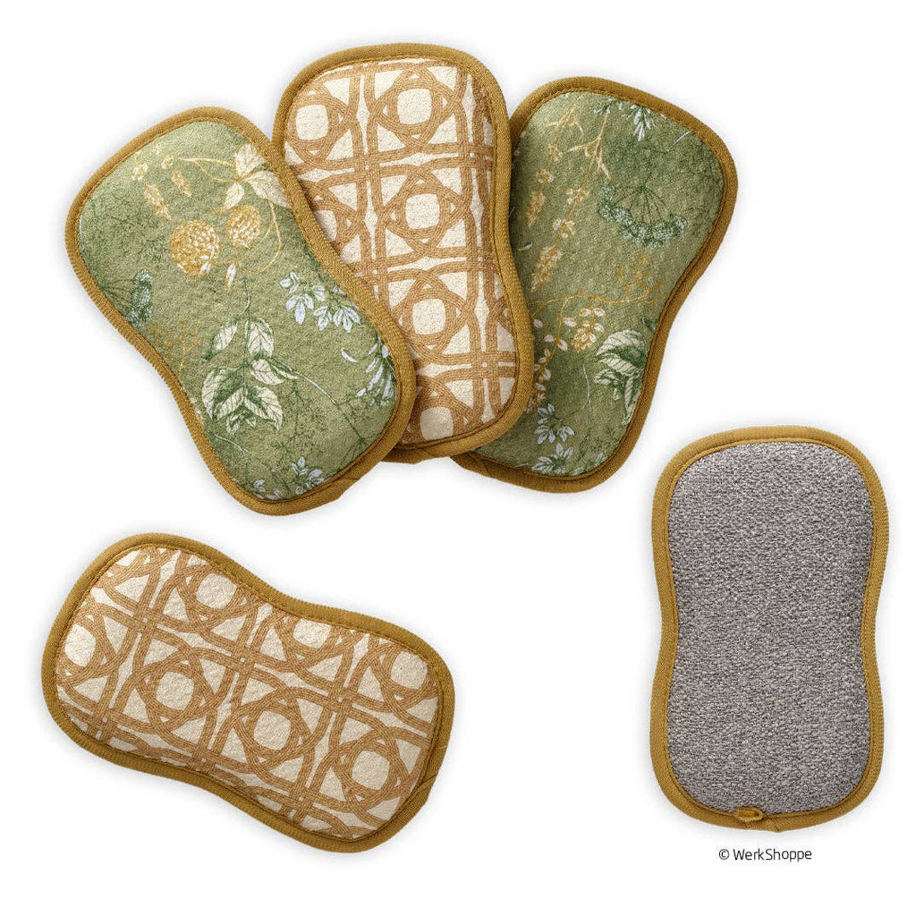 WerkShoppe - Kitchen Herbs Scrubbies, Set of 4
