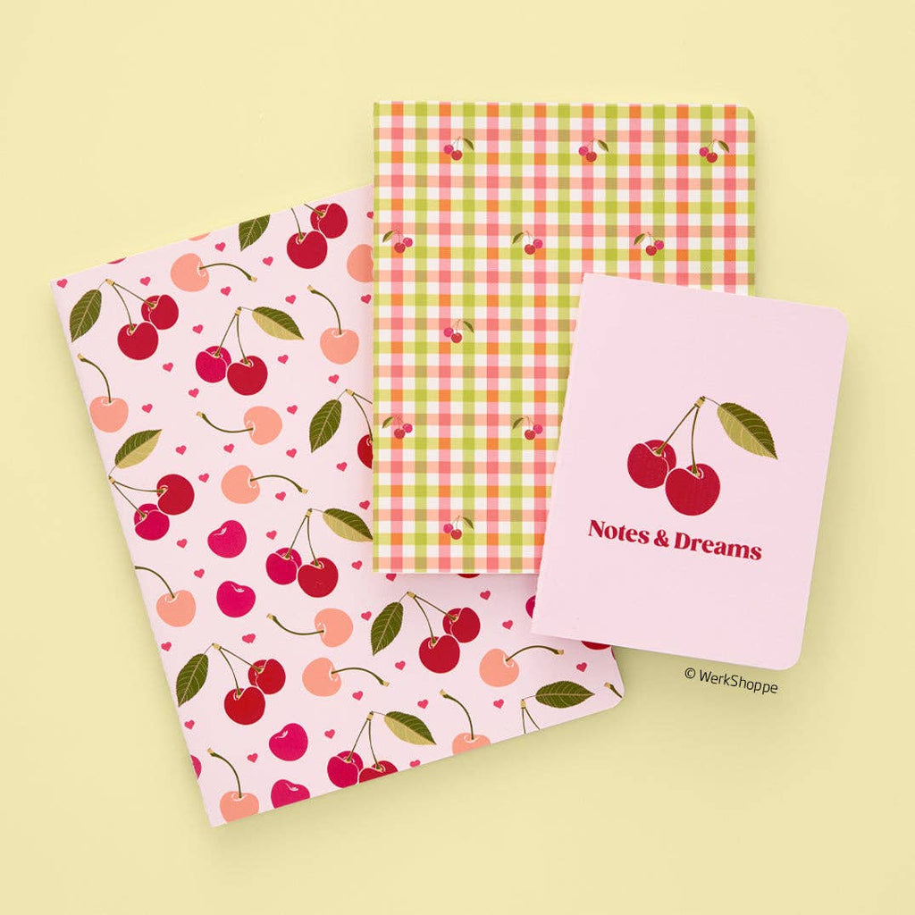 WerkShoppe - Cherry Hearts Stitched Notebook Set