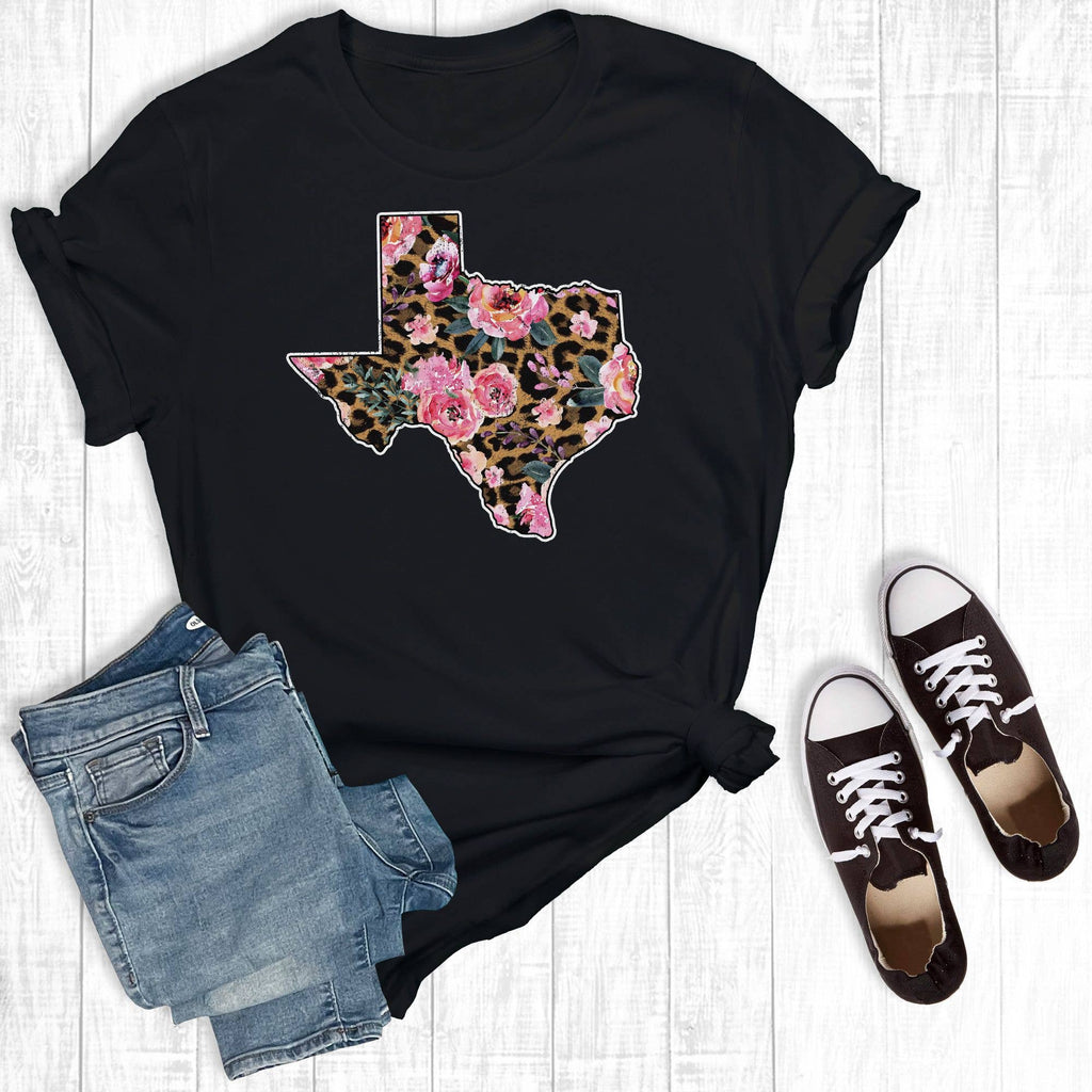 Leopard Floral Texas Roses - Black