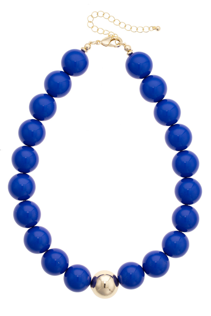 Canvas Style - Marjorie Game Day Beaded Necklace: Blue