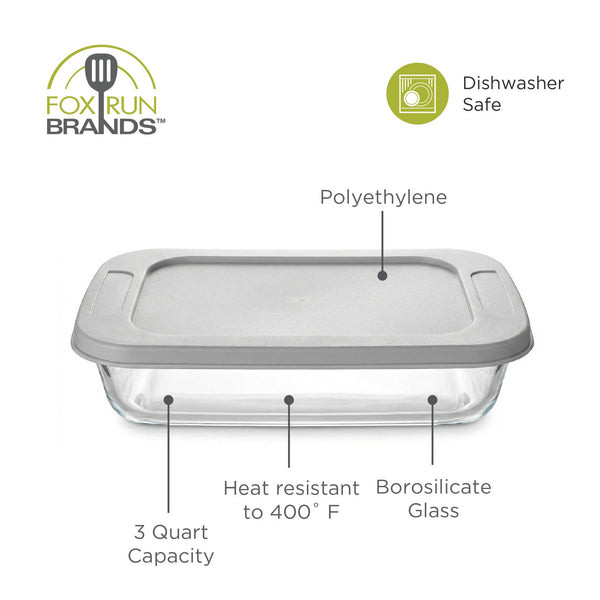 Fox Run Brands - Fox Run Glass Baking Pan & Lid, 9