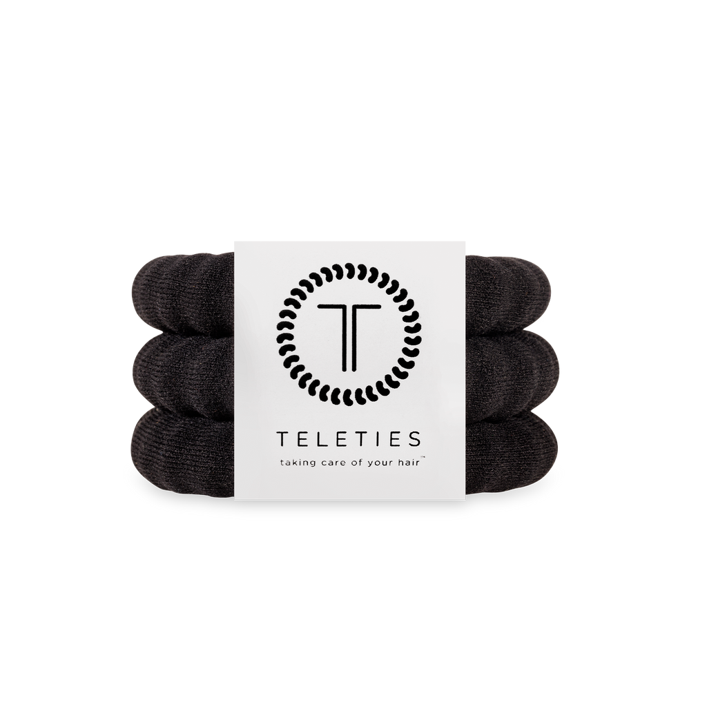 TELETIES - Nylon Hair Ties | Large | Jet Black