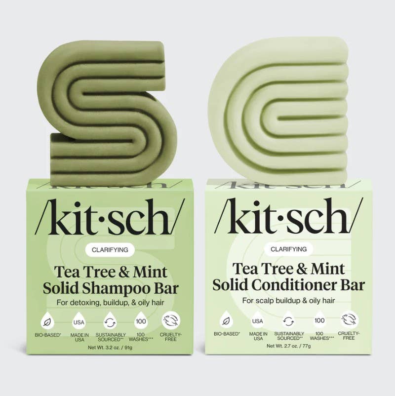 KITSCH - Tea Tree & Mint Clarifying Shampoo & Conditioner Bar Combo