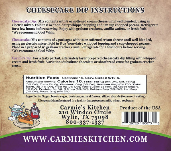 Carmie's Kitchen - Pecan Pie Cheesecake Dip Mix