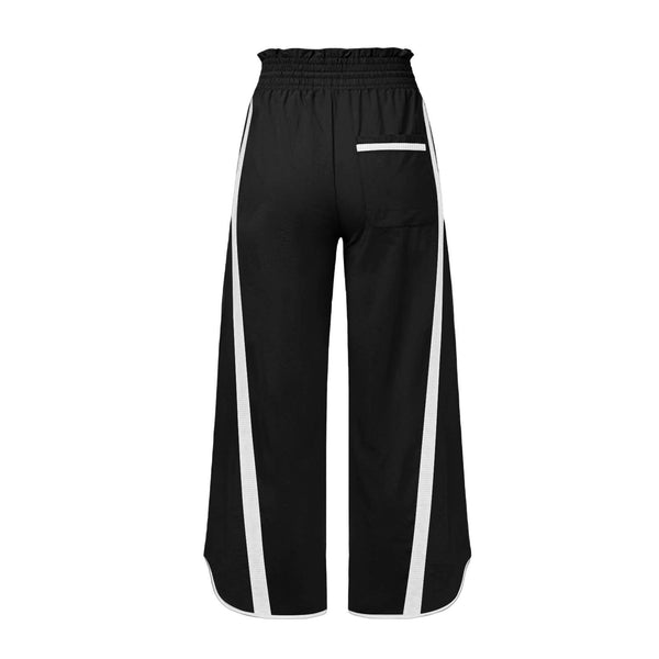 Blue Drawstring Workout Trousers Side Stripe Track Pants