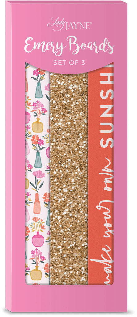 Glitter nail file set of 3 - Flower Vases