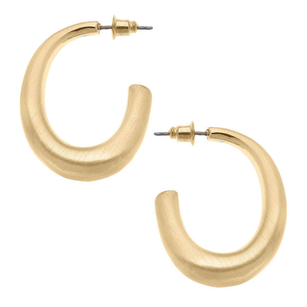 Canvas Style - Naomi Satin Hoop Earrings: Satin Silver