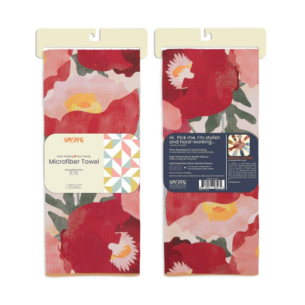 WerkShoppe - Abstract Poppies Microfiber Kitchen Dish Towel