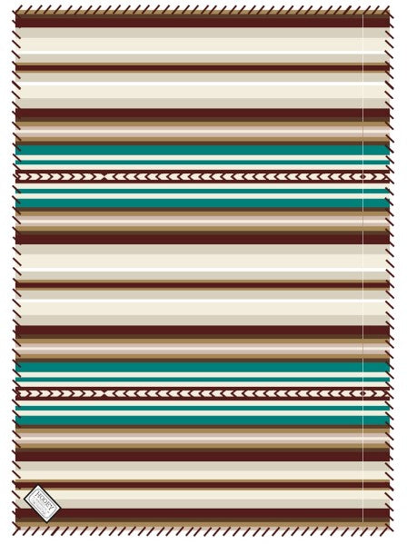 Hooey Red and Turquoise Serape Pattern Fleece Blanket
