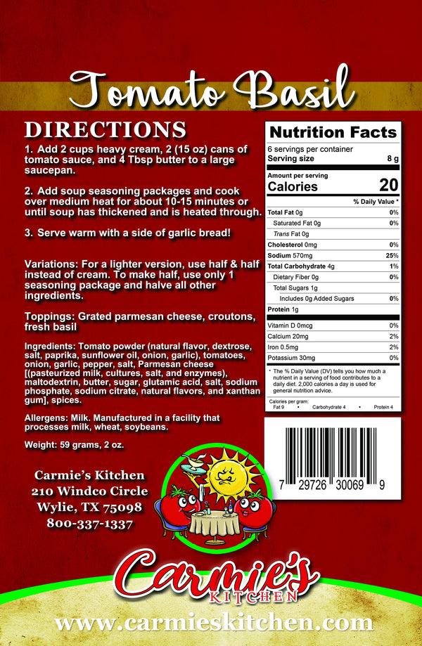 Carmie's Kitchen - Tomato Basil Soup Mix