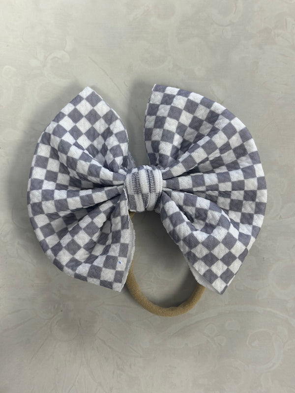 Silver Checkered Bow Collection