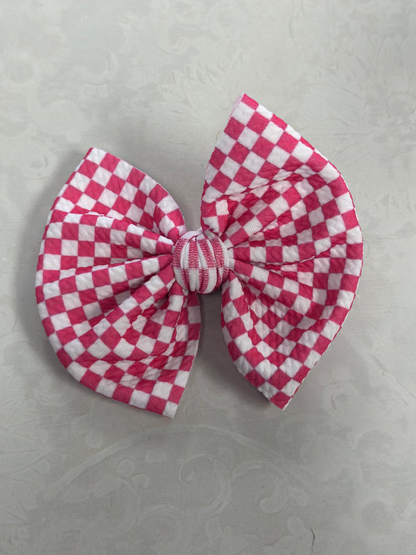 Hot Pink Checkered Bow Collection