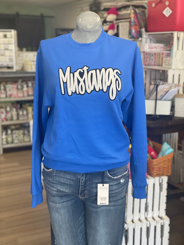 Mustangs Glitter Embroidered Sweatshirt