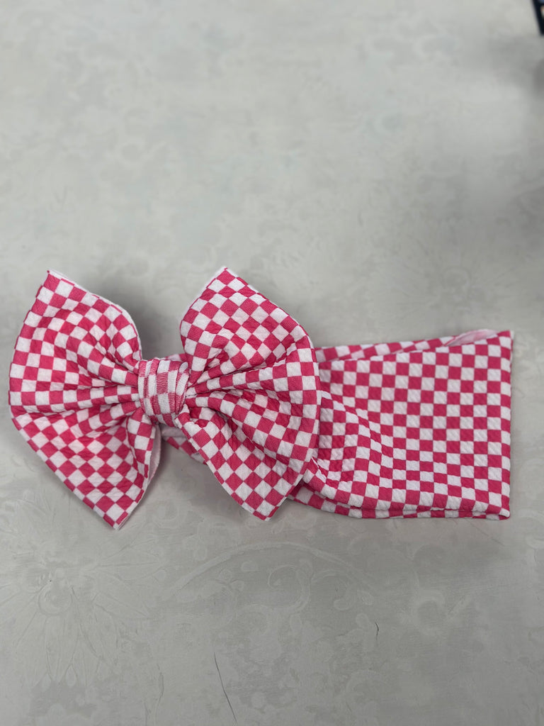 Hot Pink Checkered Bow Collection