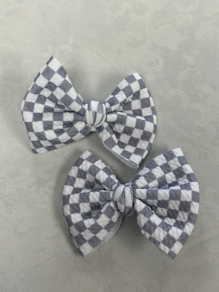 Silver Checkered Bow Collection