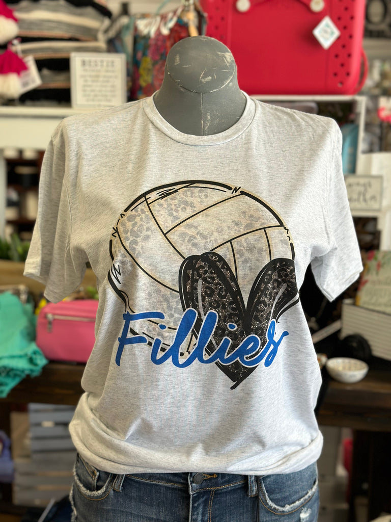 Fillies Volleyball Glitter Heart Tee