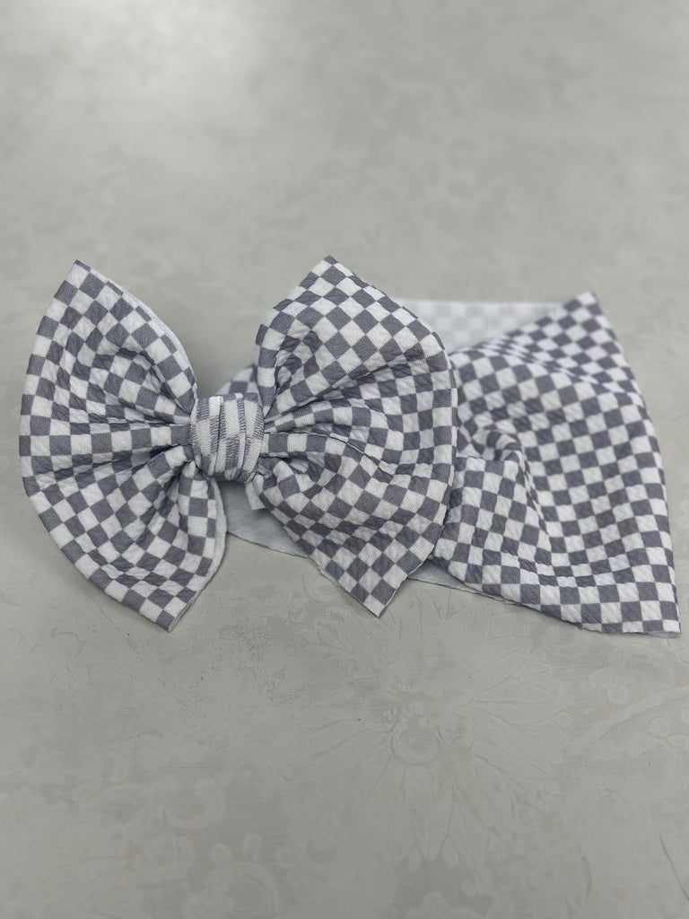 Silver Checkered Bow Collection