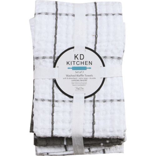 3 Piece Pre Washed Waffle Towels