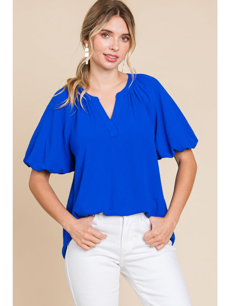Jody Solid Top with Balloon Sleeves