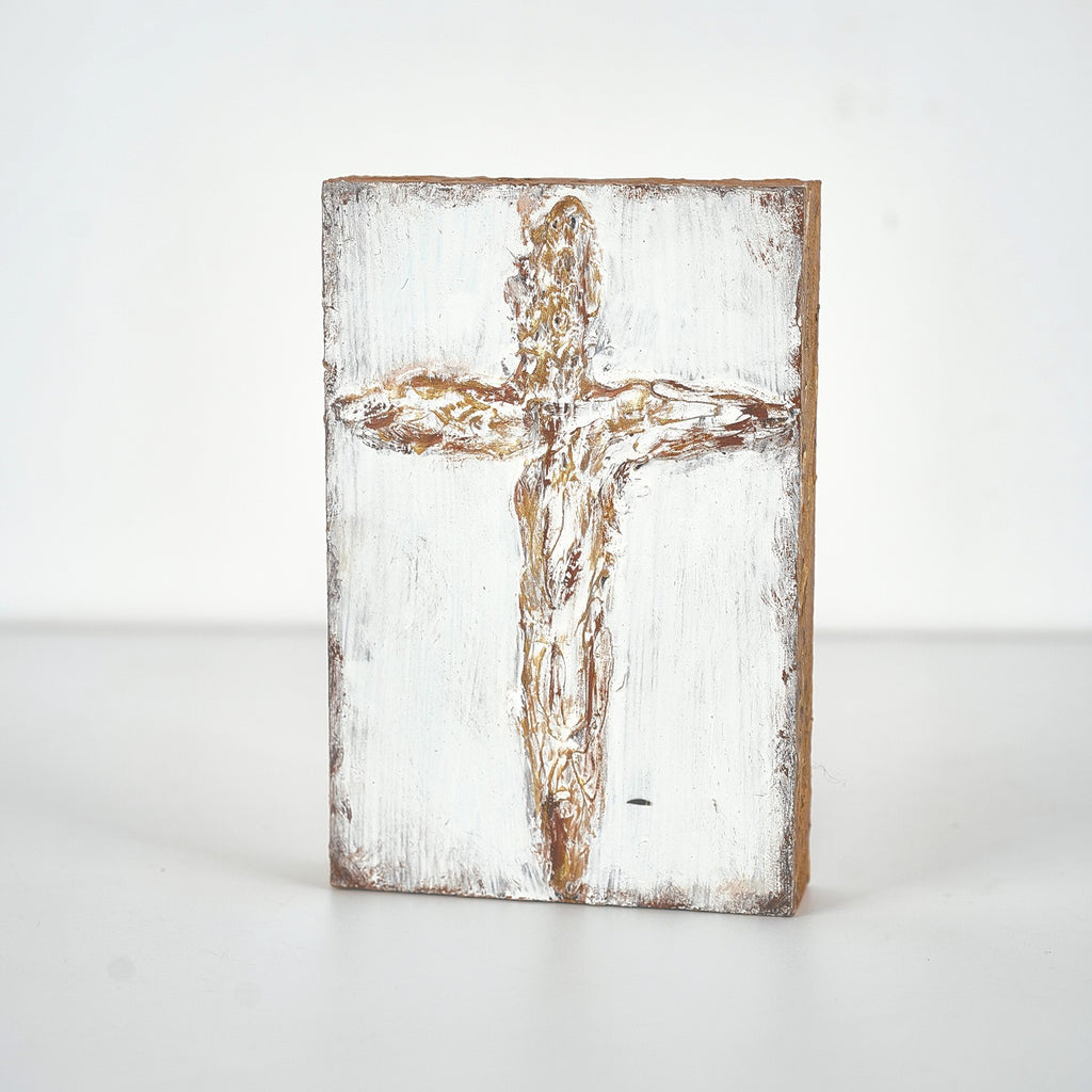Handpainted Wood Cross Block