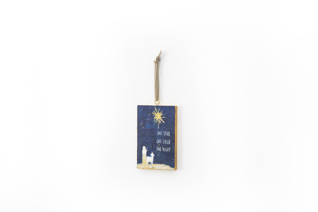 Handpainted Wood Ornament, One Star One Child