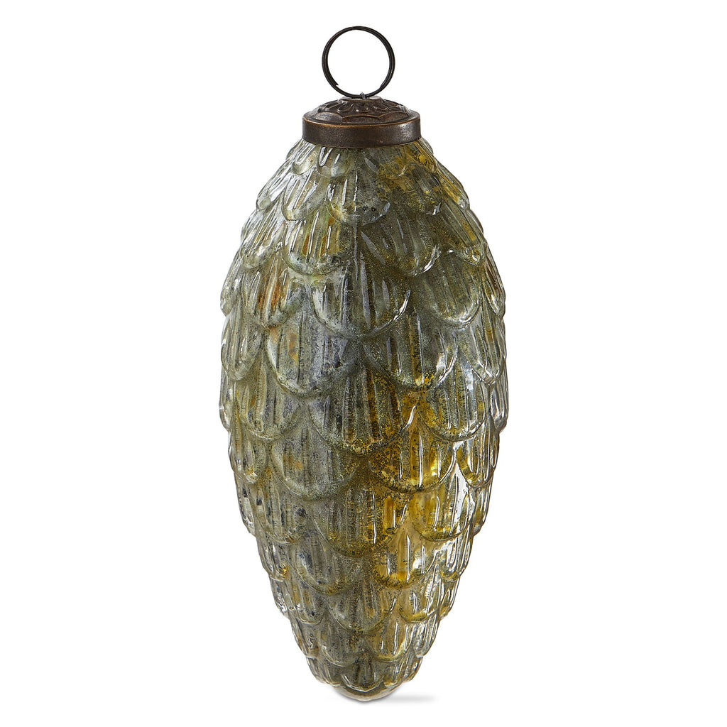 gilded pinecone ornament 6 in - gold