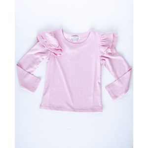 Evie Ruffle Shoulder Top - Ballerina Pink