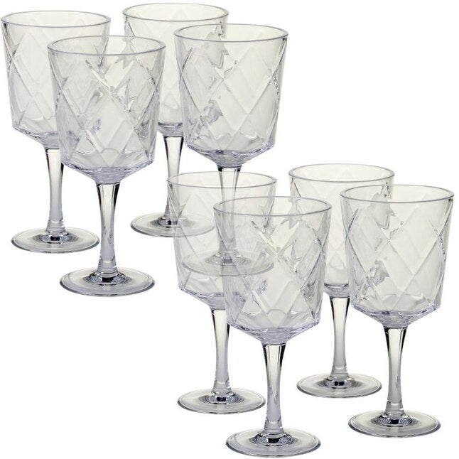 Clear Diamond Acrylic Drinkware Set