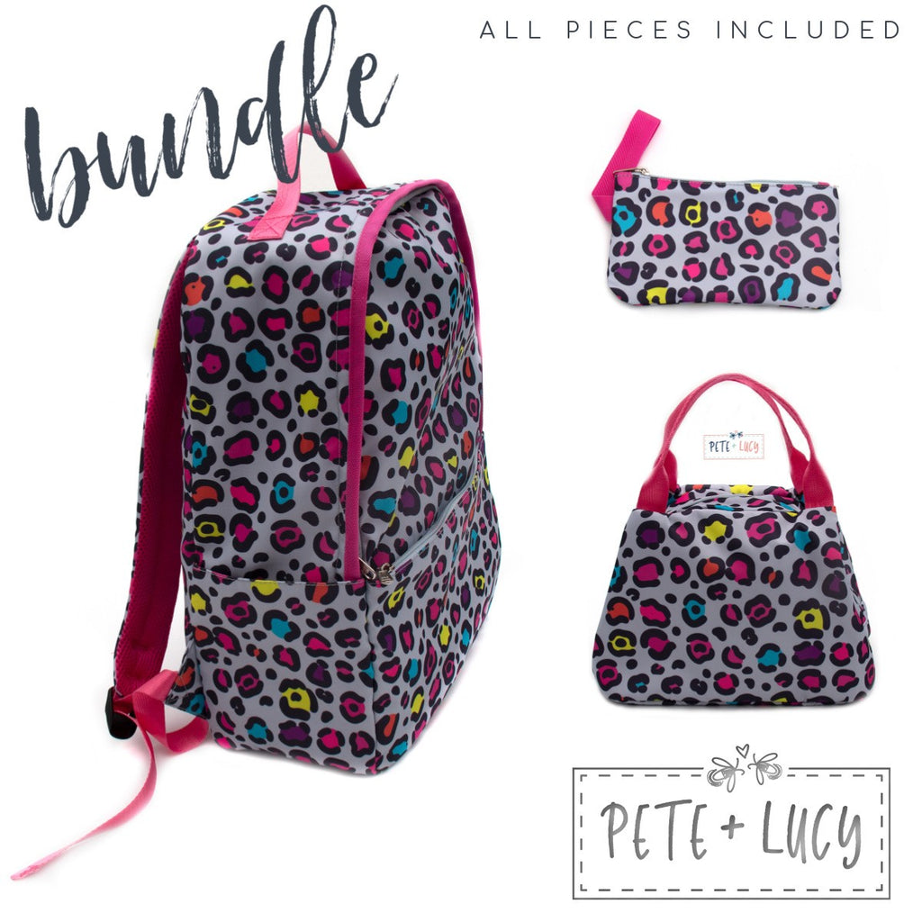 Neon Leopard Backpack Bundle