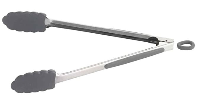 Locking Tongs, Gray, 13.5-inch Length, Silicone