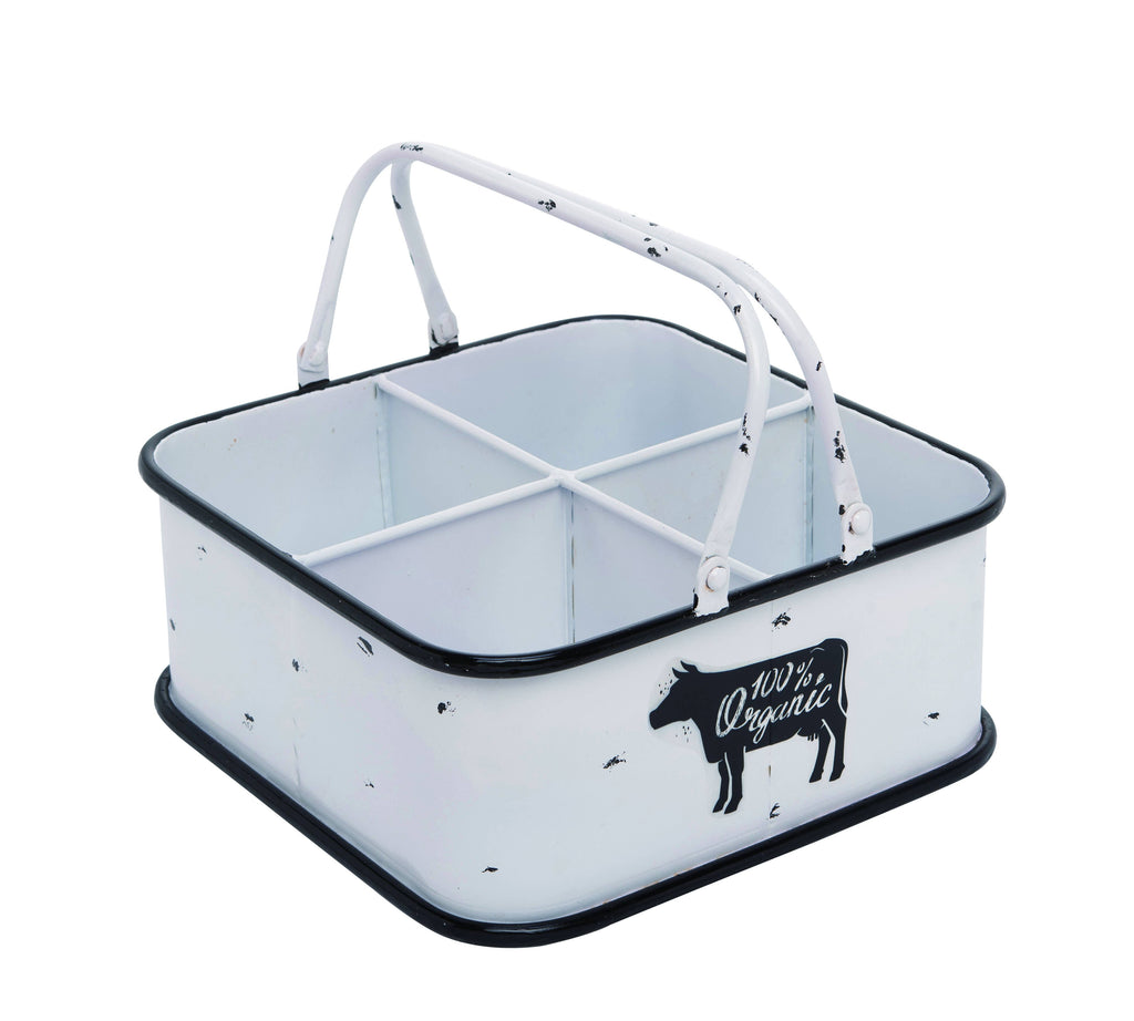 Metal Farmhouse Enamel Catchall Caddy - Matarow
