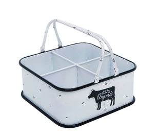 Metal Farmhouse Enamel Catchall Caddy - Matarow