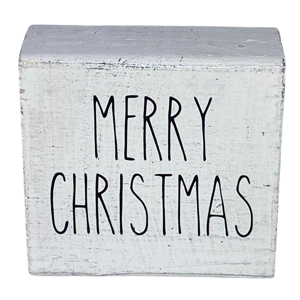 Merry Christmas Wood Block Sign