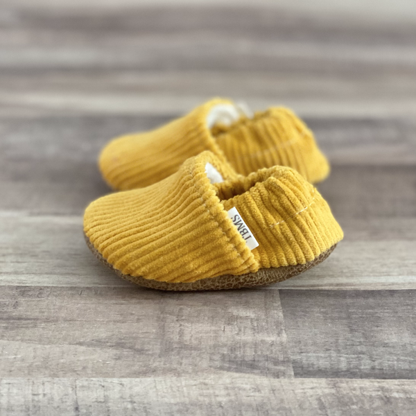 Mustard Corduroy Moccasins