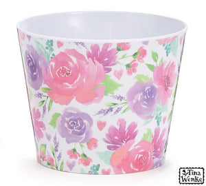 4" LOVE BLOSSOMS MELAMINE POT COVER