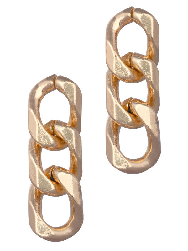 LAURA JANELLE GOLD CURB CHAIN EARRINGS