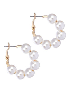 LAURA JANELLE PEARL HOOP EARRINGS