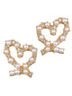 LAURA JANELLE PEARL CRYSTAL HEART STUD EARRINGS