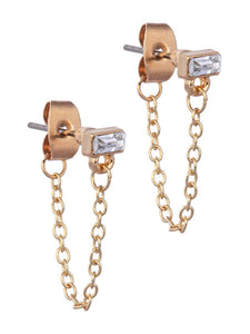 LAURA JANELLE CHAIN HUGGIE EARRINGS