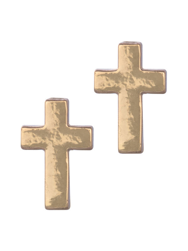 LAURA JANELLE SMALL CROSS Stud Earrings
