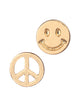 LAURA JANELLE Gold Peace and Smiley Face Earrings