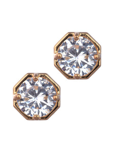LAURA JANELLE GOLD/CLEAR CRSTAL STUD EARRINGS
