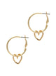 LAURA JANELLE HOOP & HEART CHARM EARRINGS