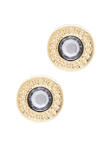 LAURA JANELLE RIM CRYSTAL STUD EARRINGS