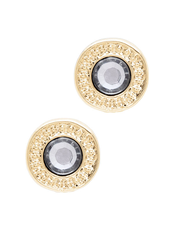 LAURA JANELLE RIM CRYSTAL STUD EARRINGS