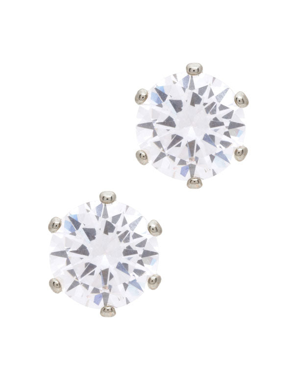 LAURA JANELLE Small Crystal Stud Earrings - Steel Grace