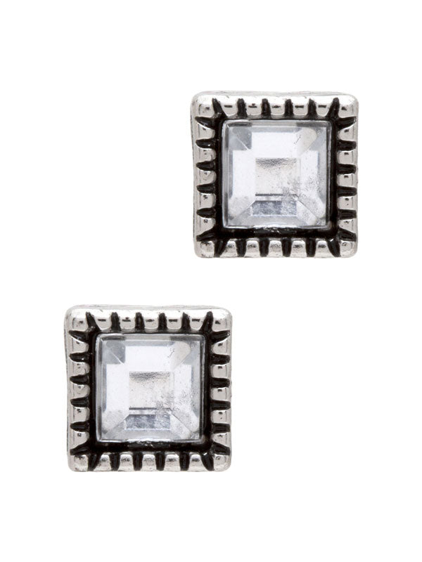 LAURA JANELLE BEAD SQUARE STUD EARRINGS
