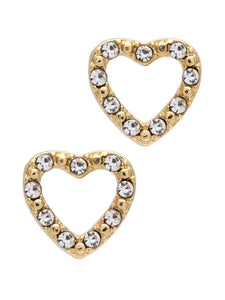 LAURA JANELLE CRSTAL HEART STUD EARRINGS